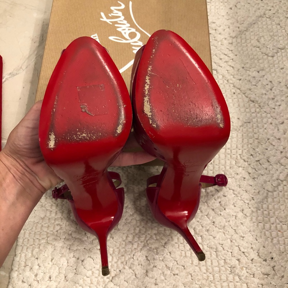 ❌SOLD❌Christian Louboutin Aketata 120mm Pink Heels - Picture 9 of 12